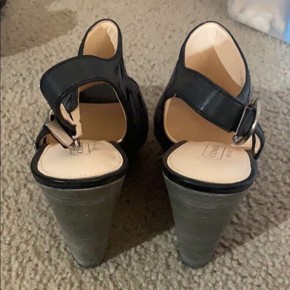 Black & Beige Coach Wedges - Picture 3 of 4